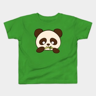 Cute Panda series - Happily eating Bamboo Kids T-Shirt